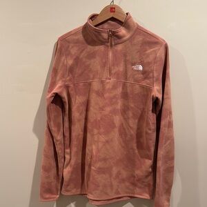 The North Face Pink Fleece Hoodie with Quarter-Zip